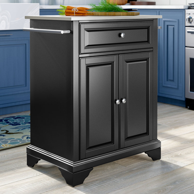 Three Posts™ Hedon Kitchen Cart with Stainless Steel Top & Reviews